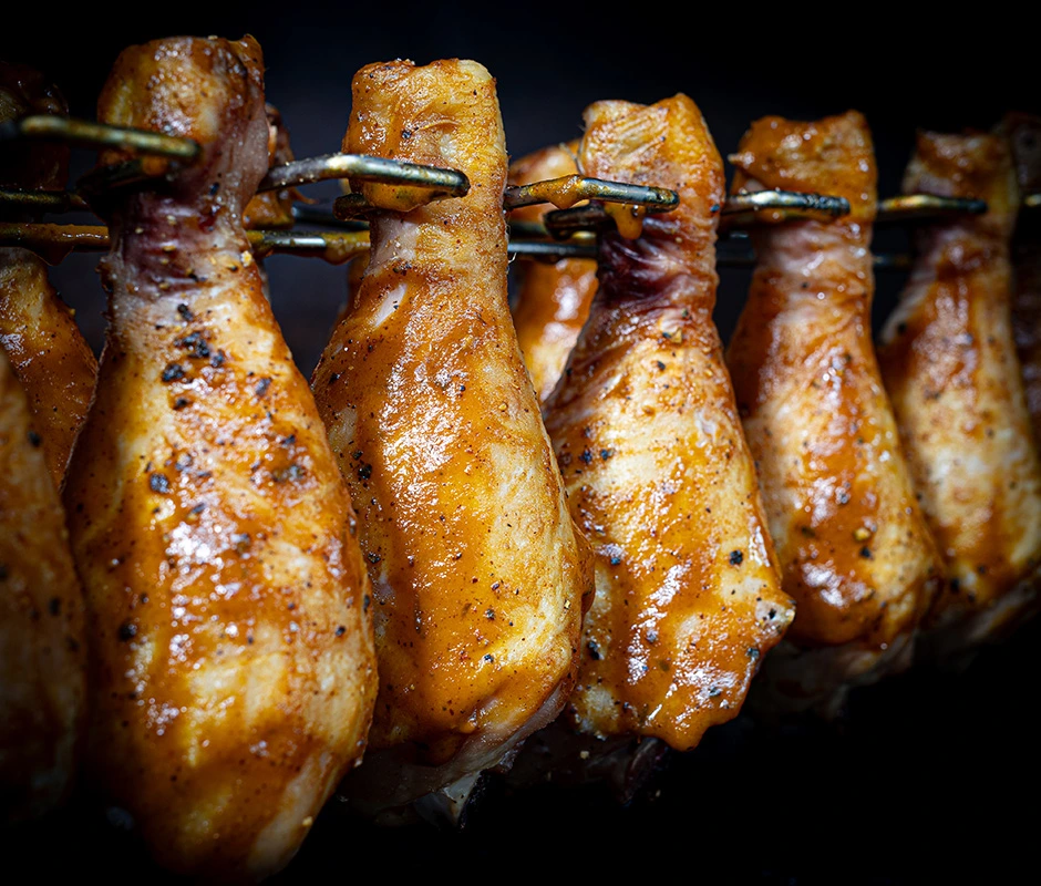 einde drumsticks met honing mosterdsaus bbq marc devleesboerderij