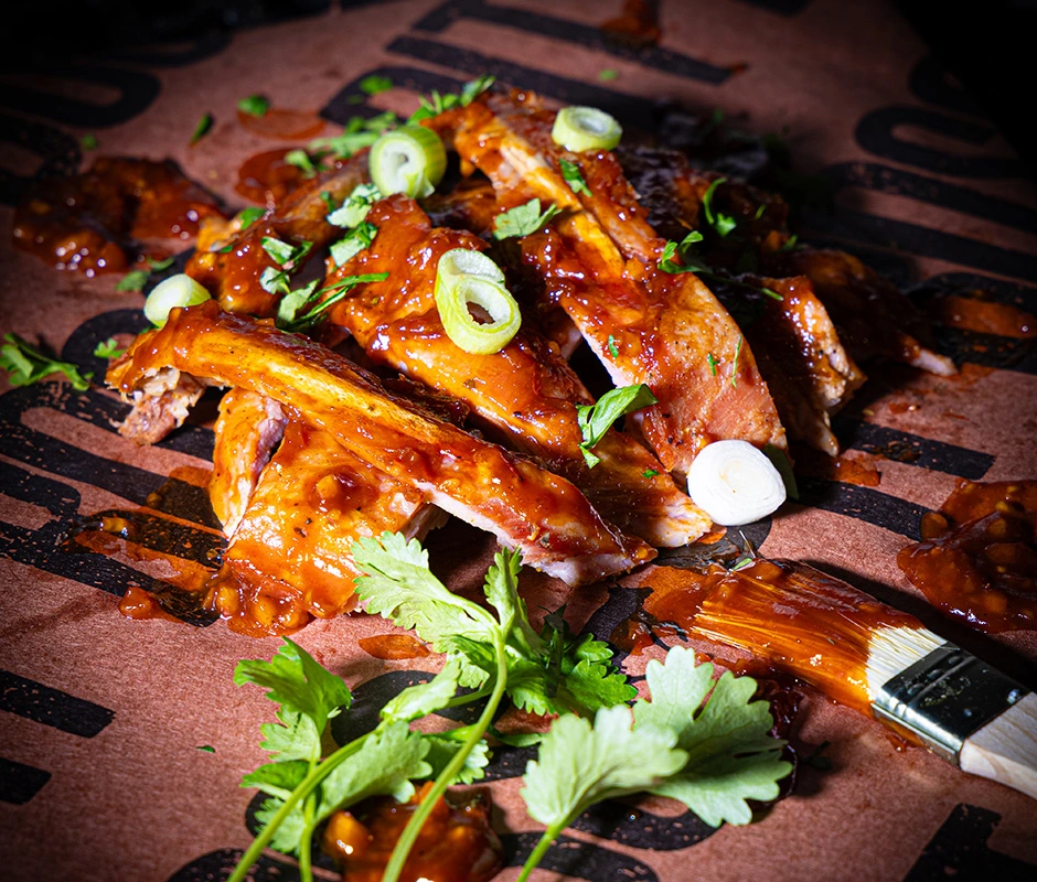 vlees korean style sticky ginger ribs bbq marc devleesboerderij