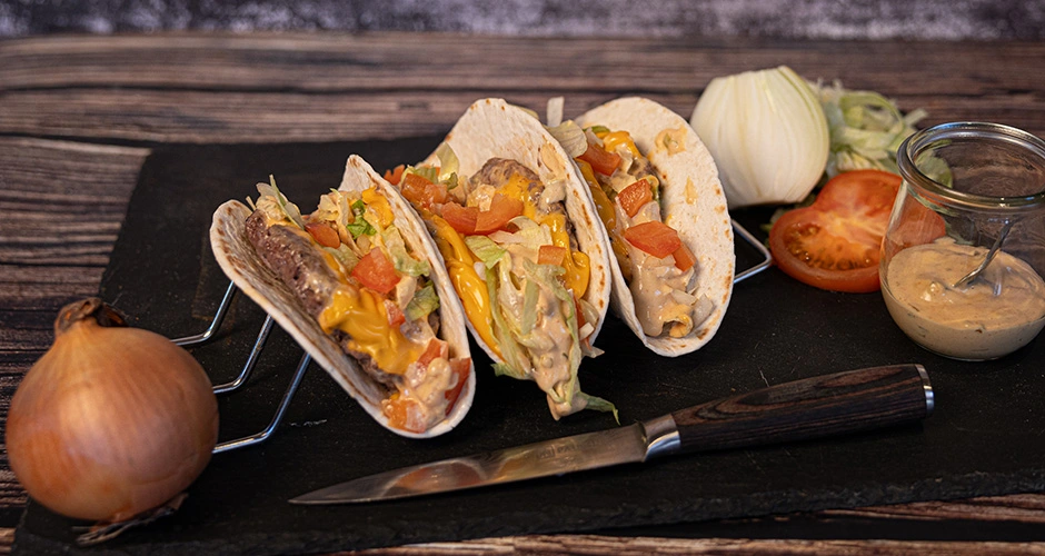 Ribeye Taco Smash burgers