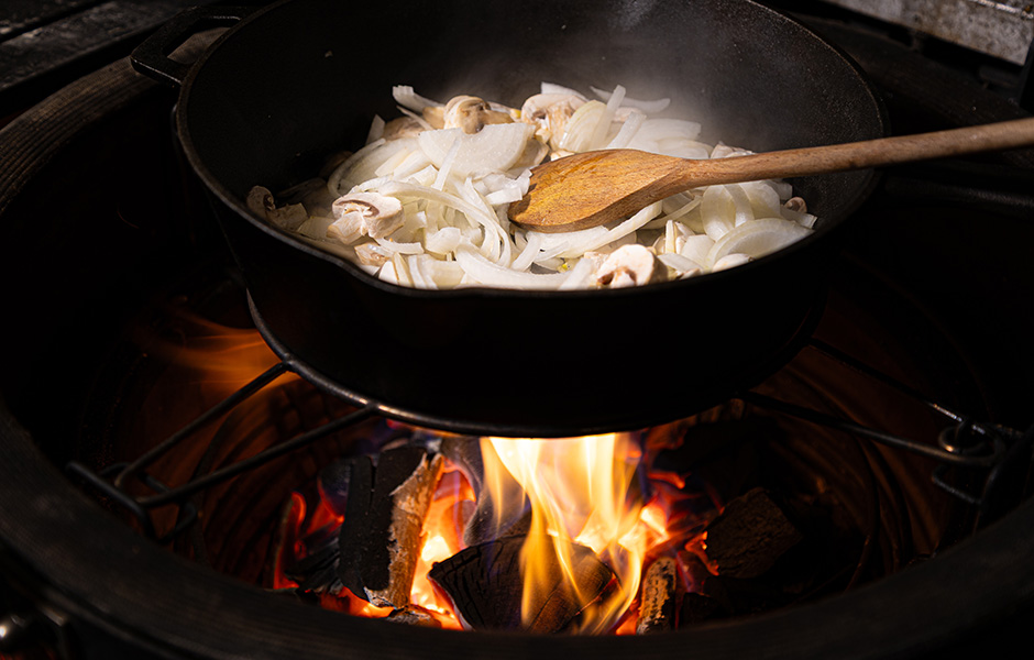 midden stoofpot met gerookte kip bbq marc devleesboerderij