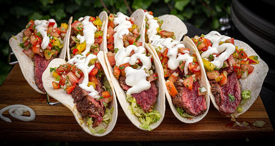 TexMex taco’s met steak en salsa