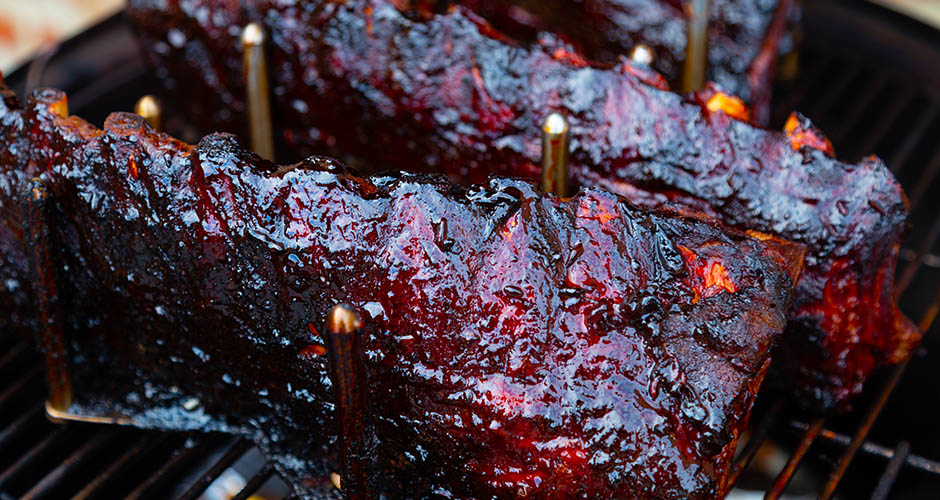 Kersenglazed Spareribs van de BBQ