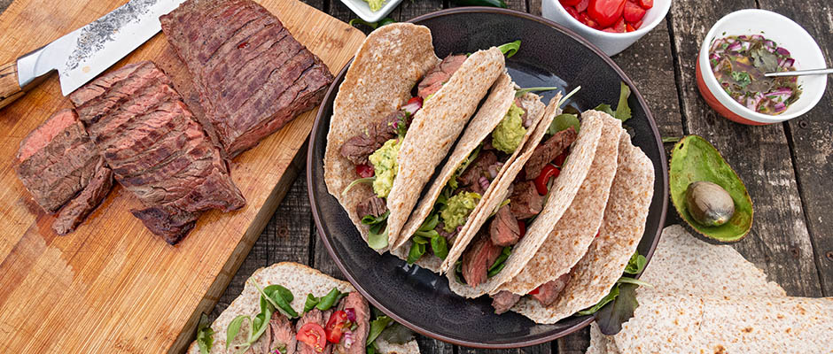 Skirt Steak van de BBQ met zelfgemaakte Taco’s en Guacamole