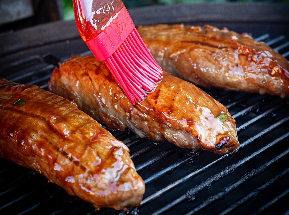 einde teriyaki varkenshaas bbq marc devleesboerderij
