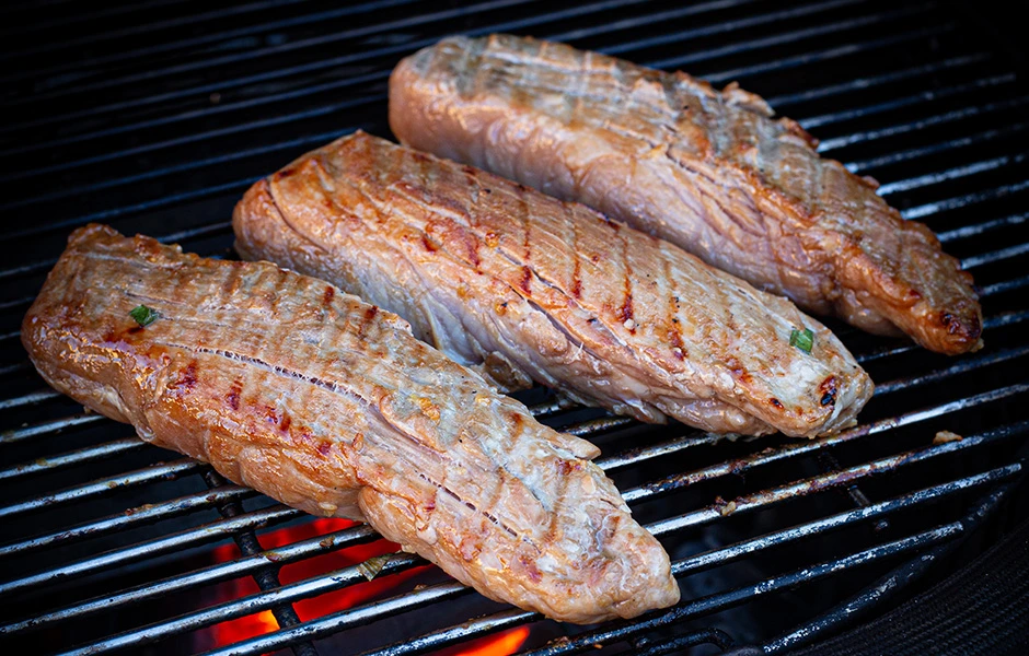 vlees teriyaki varkenshaas bbq marc devleesboerderij